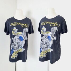 Ed Hardy Tshirt Y2K Short Sleeve Paper Thin Single Stitch Logo Graphic Long